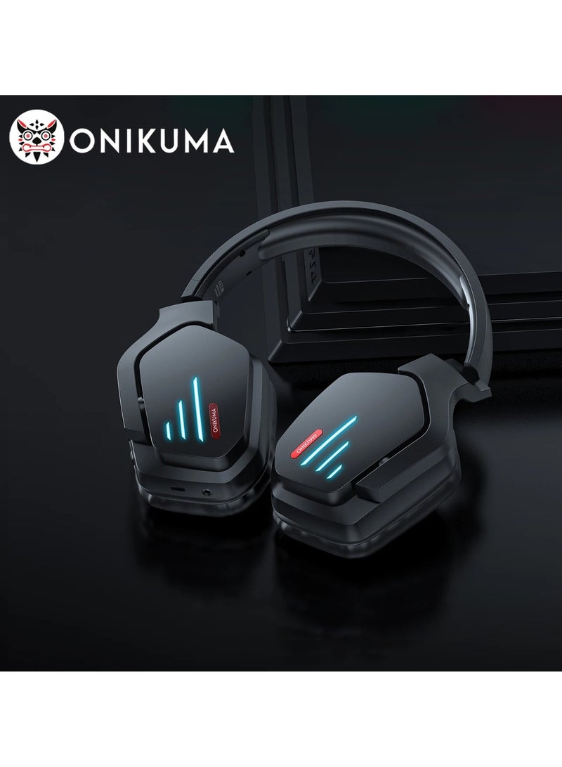 ONIKUMA B60 Wireless Compatible Headphones With LED Light Professional Gaming Headsets Foldable Earphones For PC PS5