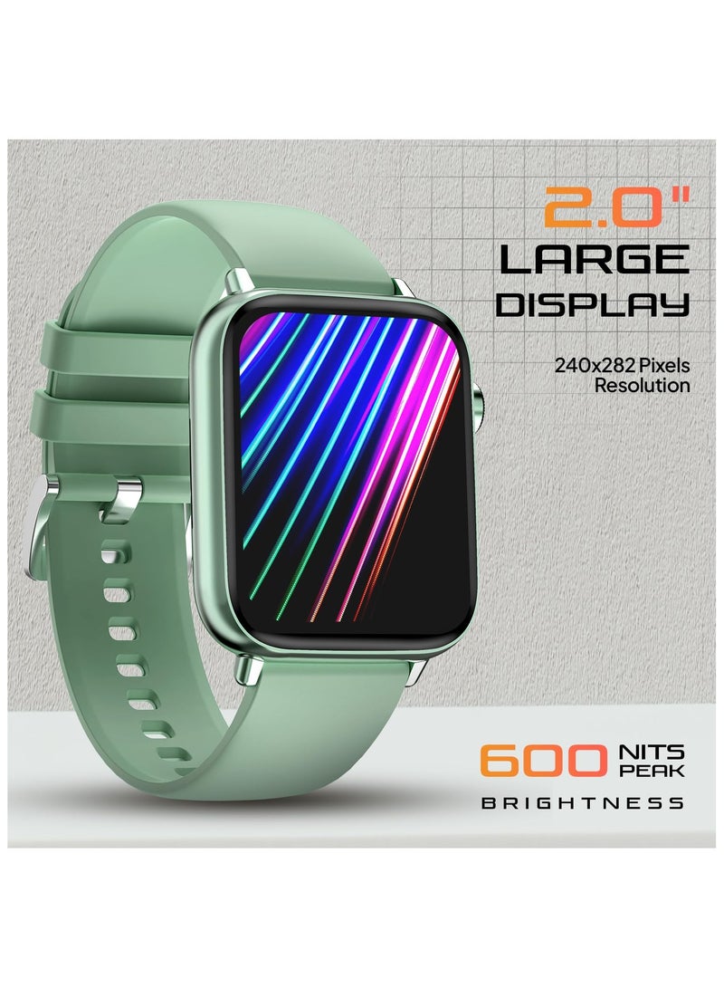 Fire-Boltt Newly Launched Ninja Fit Pro Smartwatch Bluetooth Calling Full Touch 2.0 & 120+ Sports Modes with IP68, Multi UI Screen, Over 100 Cloud Based Watch Faces, Built in Games (Green)