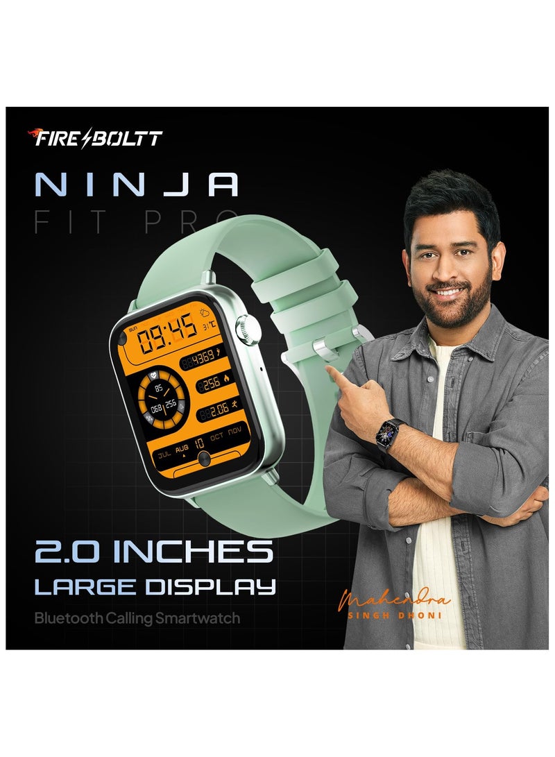 Fire-Boltt Newly Launched Ninja Fit Pro Smartwatch Bluetooth Calling Full Touch 2.0 & 120+ Sports Modes with IP68, Multi UI Screen, Over 100 Cloud Based Watch Faces, Built in Games (Green)