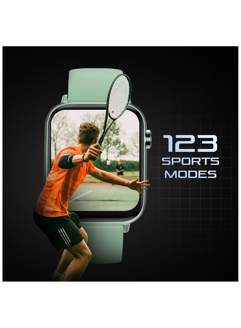 Fire-Boltt Newly Launched Ninja Fit Pro Smartwatch Bluetooth Calling Full Touch 2.0 & 120+ Sports Modes with IP68, Multi UI Screen, Over 100 Cloud Based Watch Faces, Built in Games (Green)