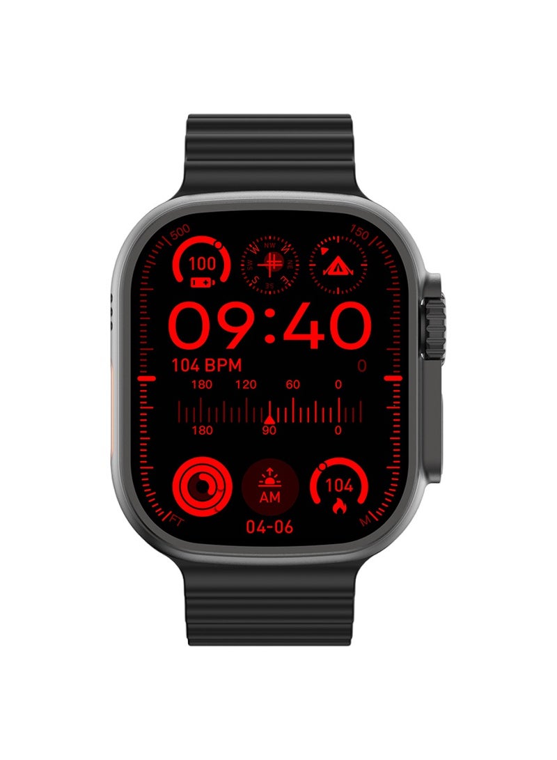 Ultra Amoled Smart Watch / BT V5.0 / Notifications / Calls / Email / SMS / WhatsApp / WeChat / Multiple NFC / Stopwatch / Heart Rate / 10days Standby Time / 350mAh Battery Capacity - Black