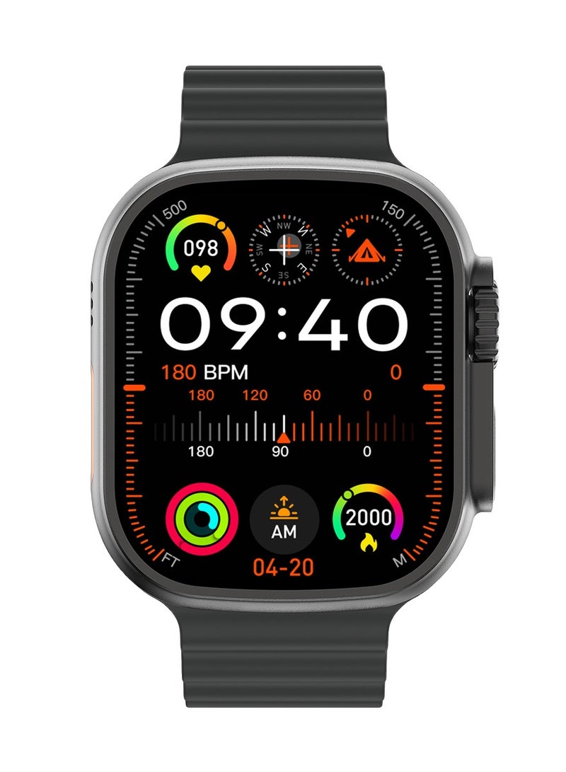 Ultra Amoled Smart Watch / BT V5.0 / Notifications / Calls / Email / SMS / WhatsApp / WeChat / Multiple NFC / Stopwatch / Heart Rate / 10days Standby Time / 350mAh Battery Capacity - Black