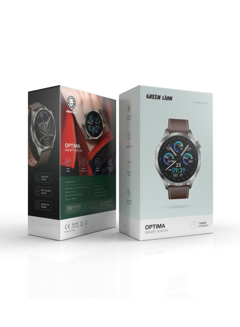 Optima Smart Watch MA20S 1.43inch IPS Screen/7 Days Standby/NFC Access Control/ChatGPT Function - Silver