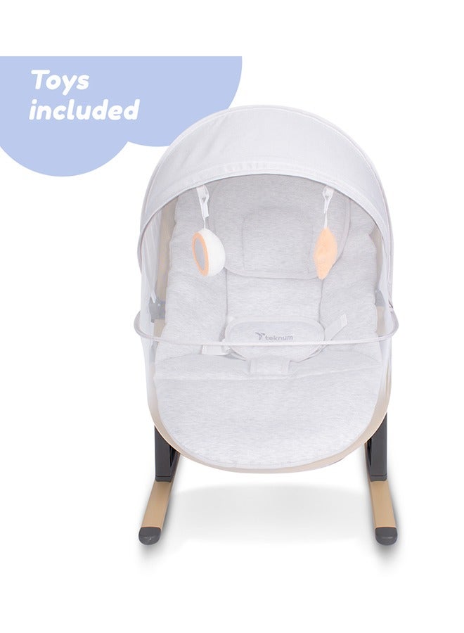 3 Stage Baby Bouncer / Recliner Seat W/ Mosquito Net - Ivory