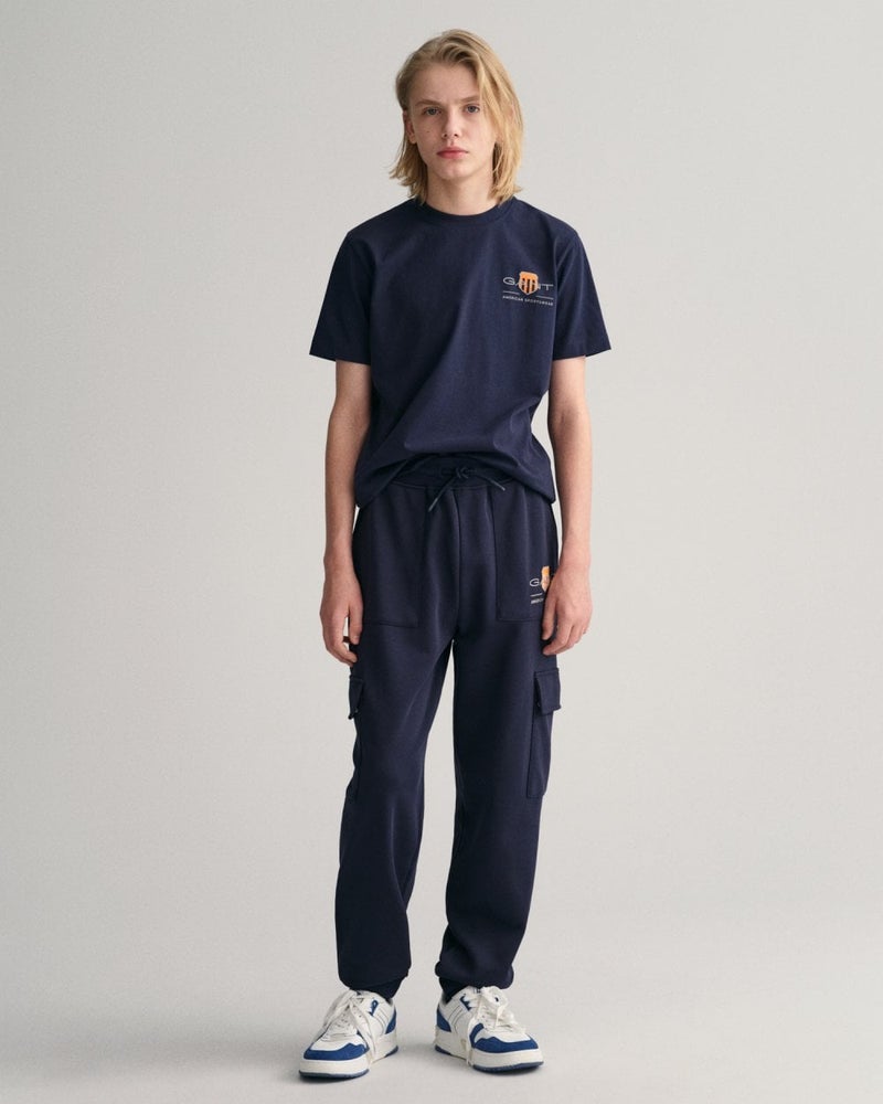 Gant Teen Boys Contrast Shield Cargo Sweatpants