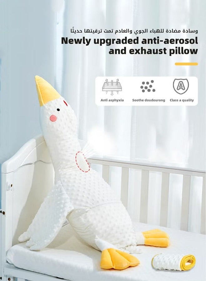 Baby Exhaust Pillow, Breathable and Soft Toddler Nursery Pillows, Infant Soothing Doll, for Sleeping and Relief of Flatulence in the Shape of a Large White Goose