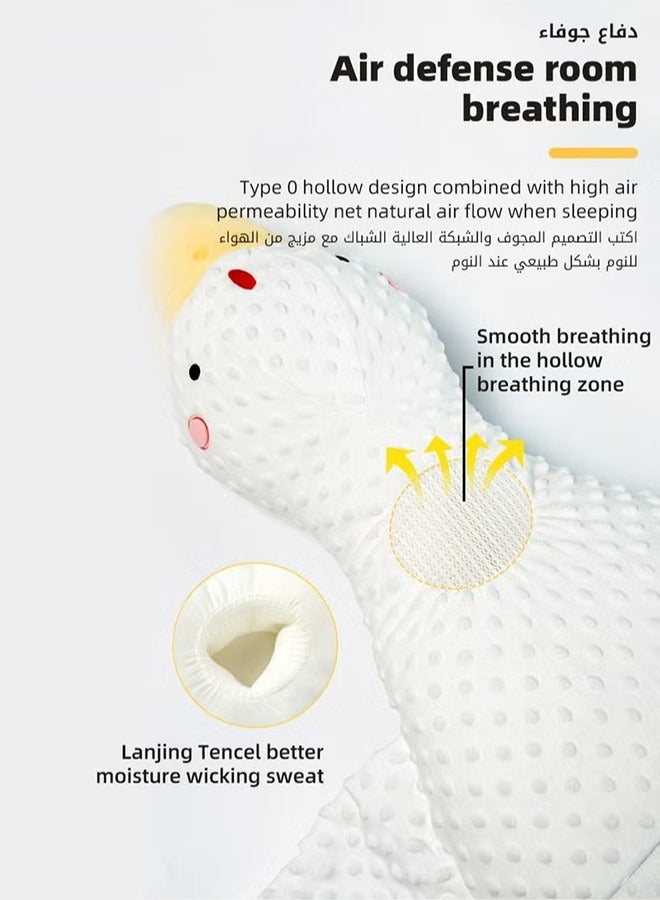 Baby Exhaust Pillow, Breathable and Soft Toddler Nursery Pillows, Infant Soothing Doll, for Sleeping and Relief of Flatulence in the Shape of a Large White Goose