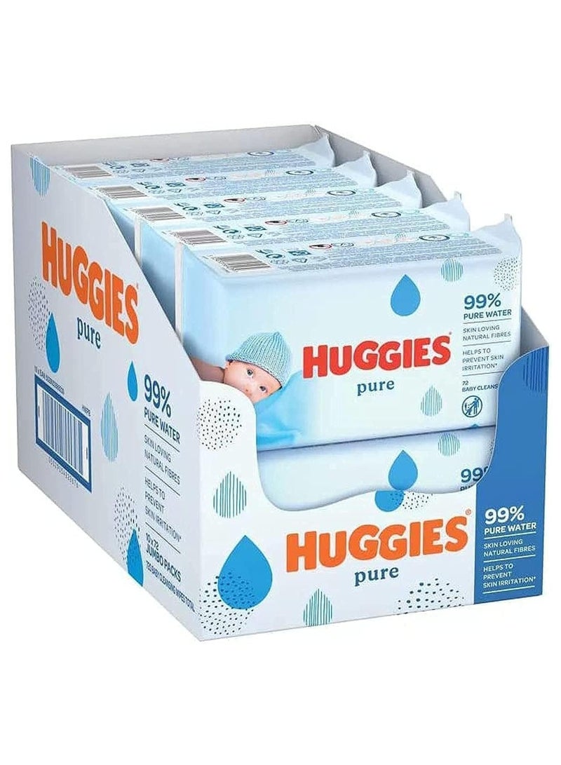 huggie HUGGIES PURE BABY WIPES PACK OF 6 (336 WIPES)