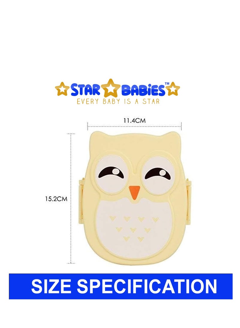 Star Babies Cartoon Owl Lunch Box Food Storage Container Children Kids School Office Portable Bento Box - Yellow