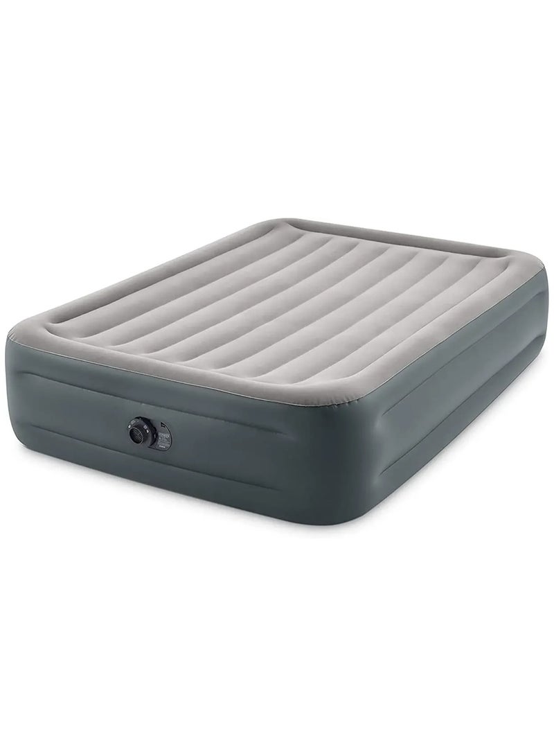 INTEX 64125ED Dura-Beam Plus Essential Rest Air Mattress: Fiber-Tech – Queen Size – Built-in Electric Pump – 18in Bed Height