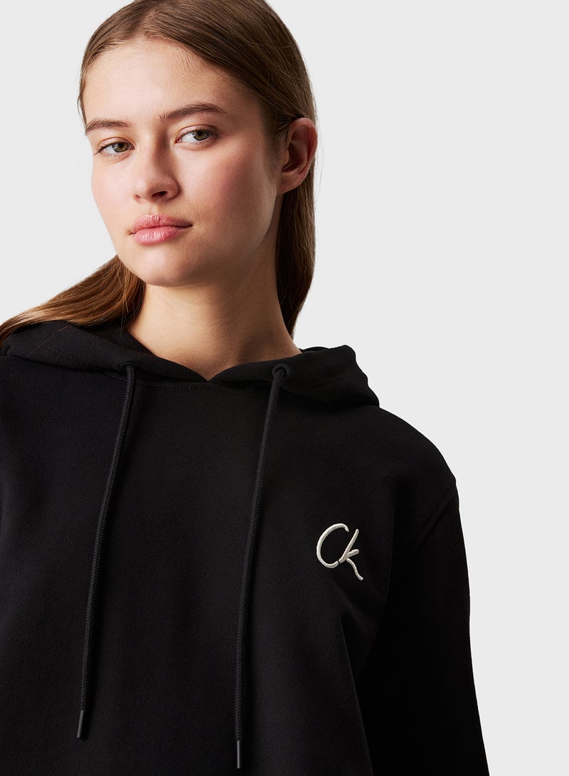 Embroidered Ck Regular Hoodie