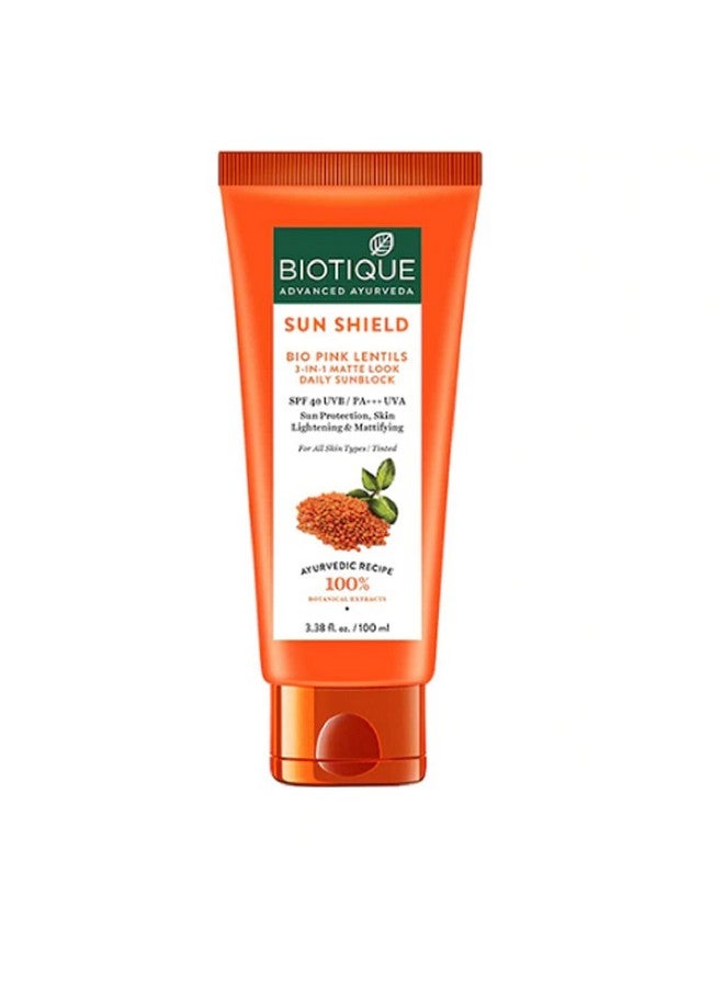 Bio Sun Shield Pink Lentils Matte Sunscreen 100 Ml