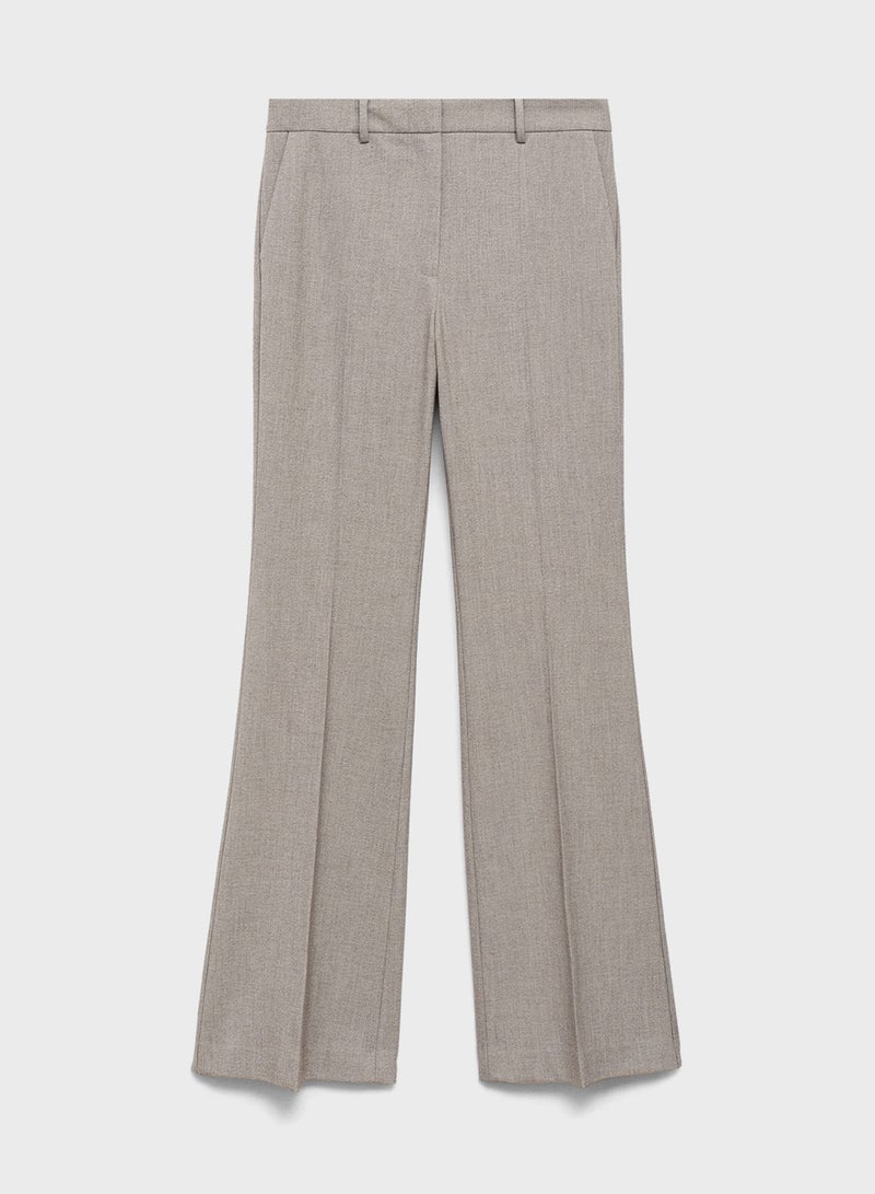 Casual High-Waist Flared Trousers