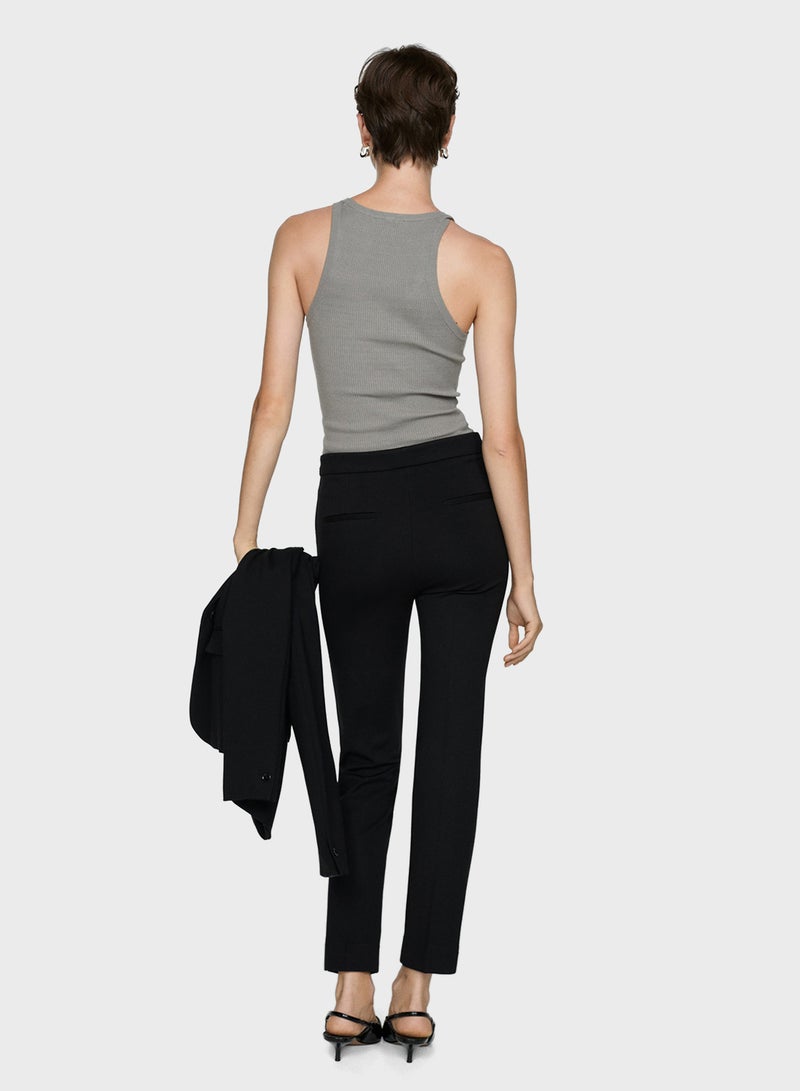 Mid-Rise Skinny Trousers