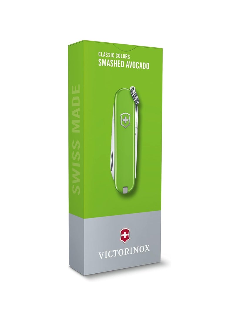 Swiss Army Knife - Fresh. Stylish. Colorful Swiss Classics - 7 Function, Multi-utility Tool With a Pair of Scissors - Smashed Avocado, 58 Mm, Green, M