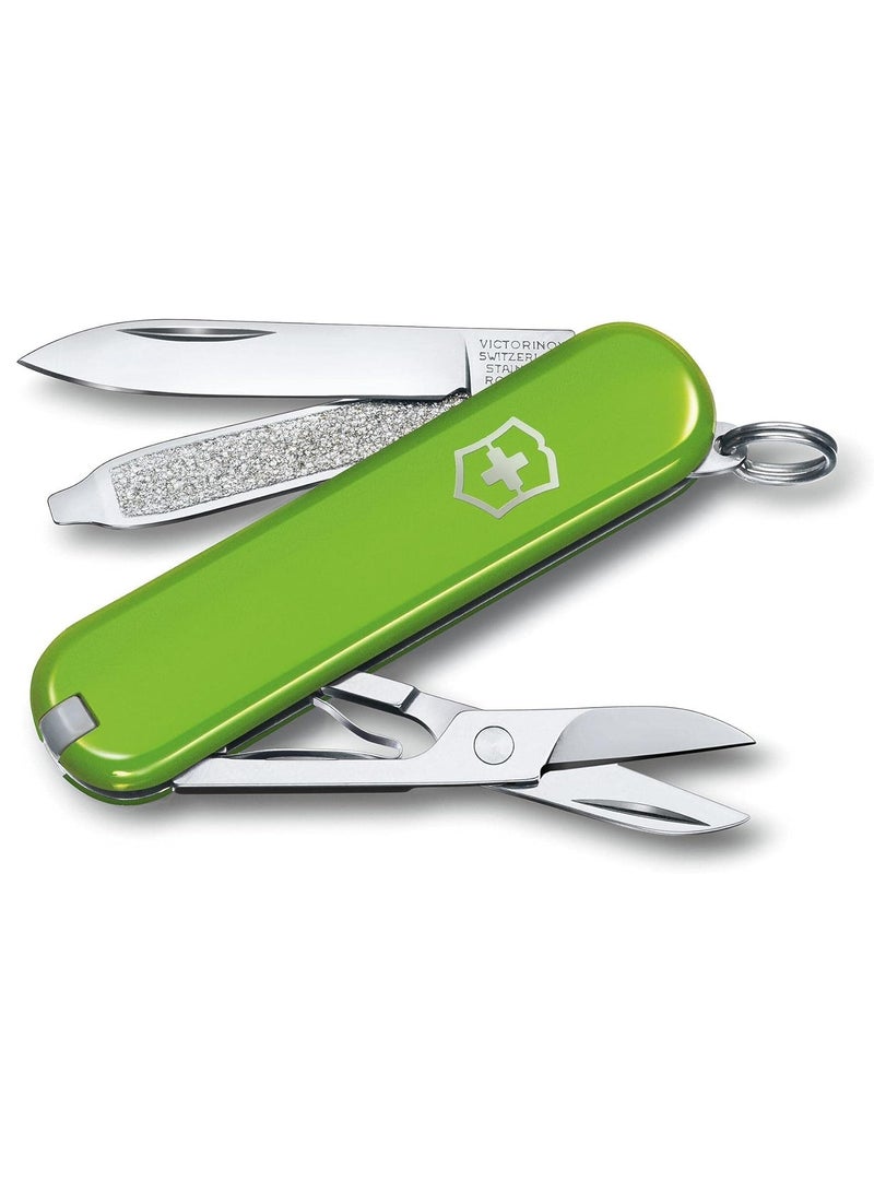 Swiss Army Knife - Fresh. Stylish. Colorful Swiss Classics - 7 Function, Multi-utility Tool With a Pair of Scissors - Smashed Avocado, 58 Mm, Green, M