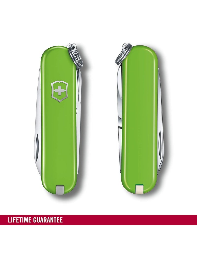 Swiss Army Knife - Fresh. Stylish. Colorful Swiss Classics - 7 Function, Multi-utility Tool With a Pair of Scissors - Smashed Avocado, 58 Mm, Green, M