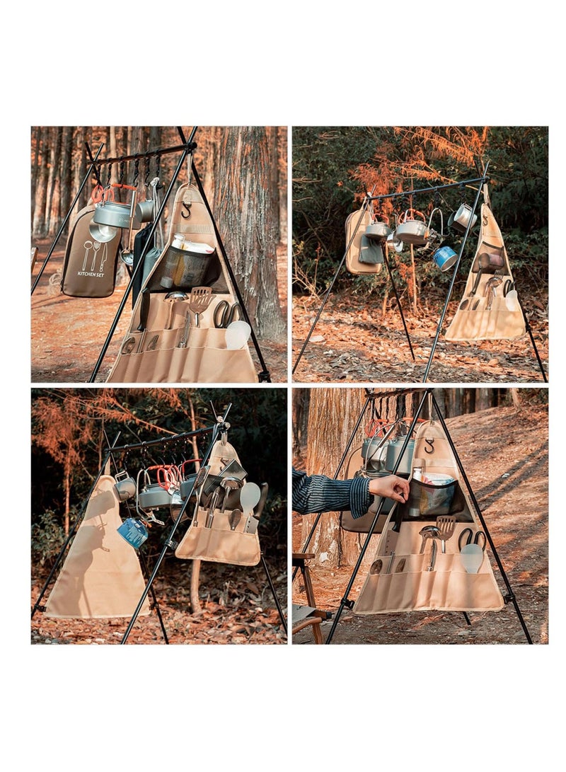 Multifunctional Triangle Storage Bag for Camping Picnic Barbecue Tool Organizer Oxford Cloth Pouch