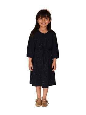 Sparkling Navy Blue Girls Dress