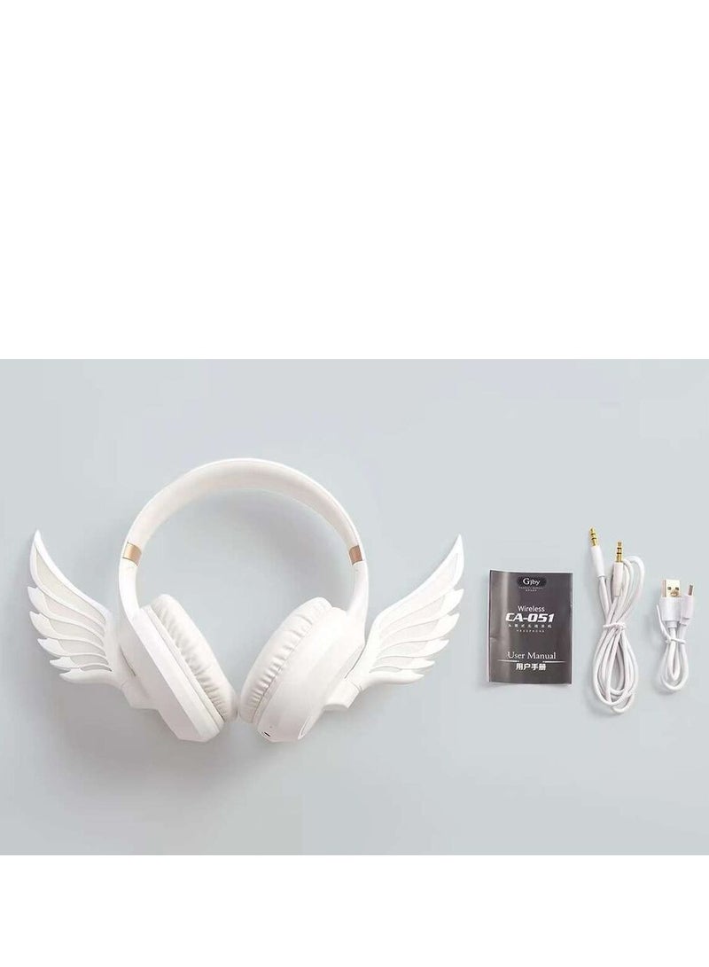 ZW-054 Wireless Headphones, Bluetooth V5.3 Gaming Headset, On-Ear Earphones with Rotating Wings and Amazing LED Light, E-Game Delay and Ultra-Low Power Consumption for Phones/PC/Laptop