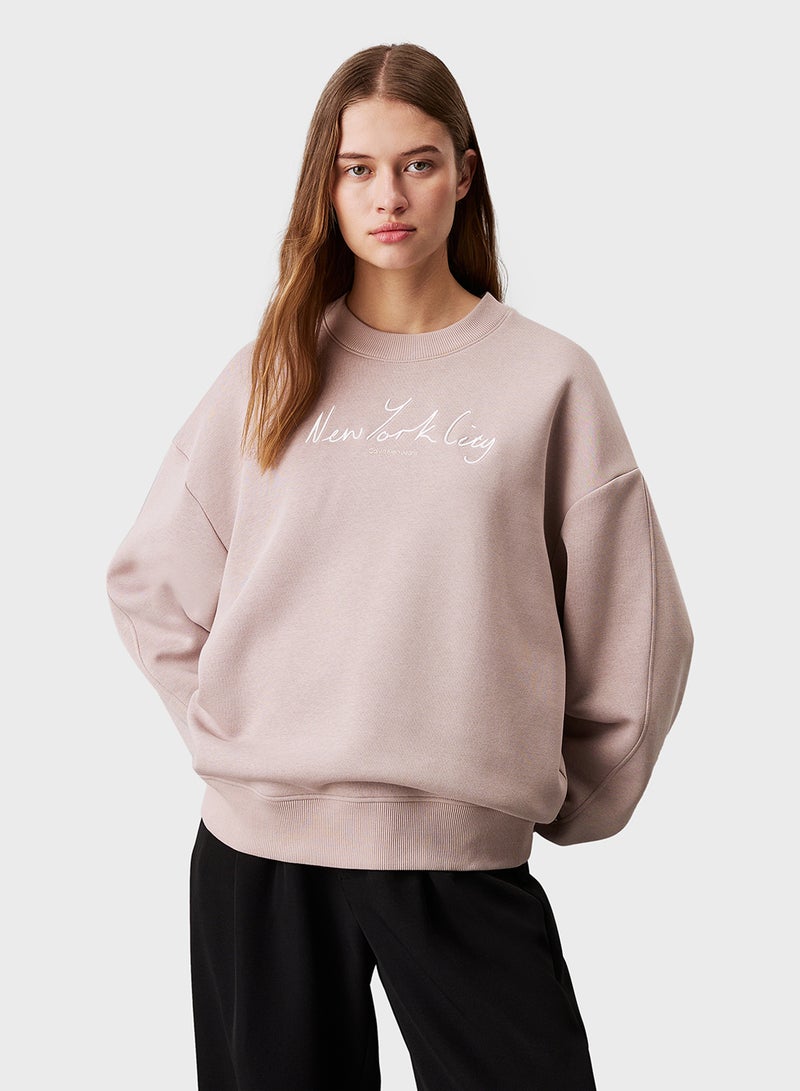 Embroidered NYC Relaxed Sweatshirt