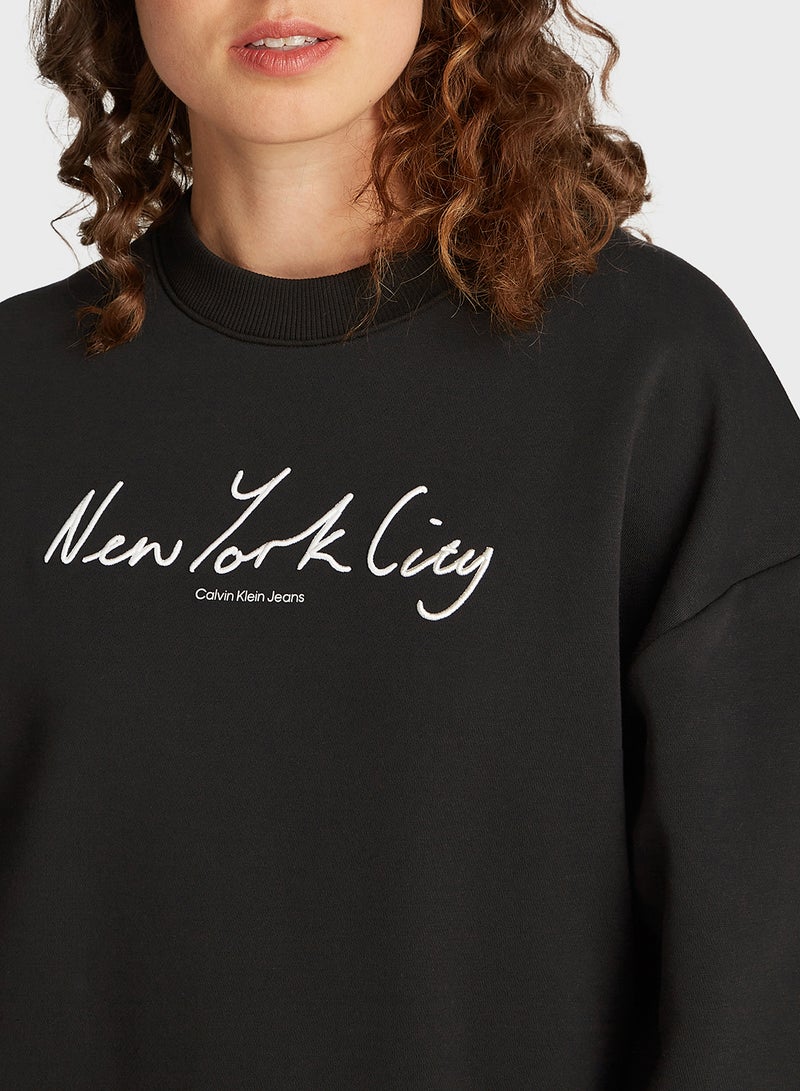 Embroidered NYC Relaxed Sweatshirt