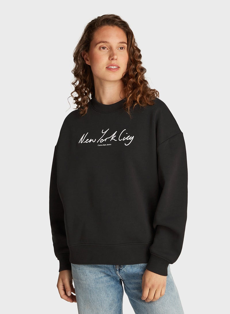 Embroidered NYC Relaxed Sweatshirt