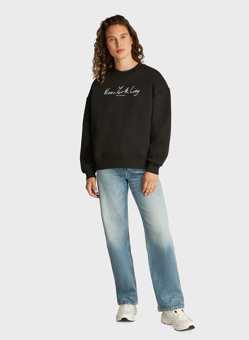 Embroidered NYC Relaxed Sweatshirt