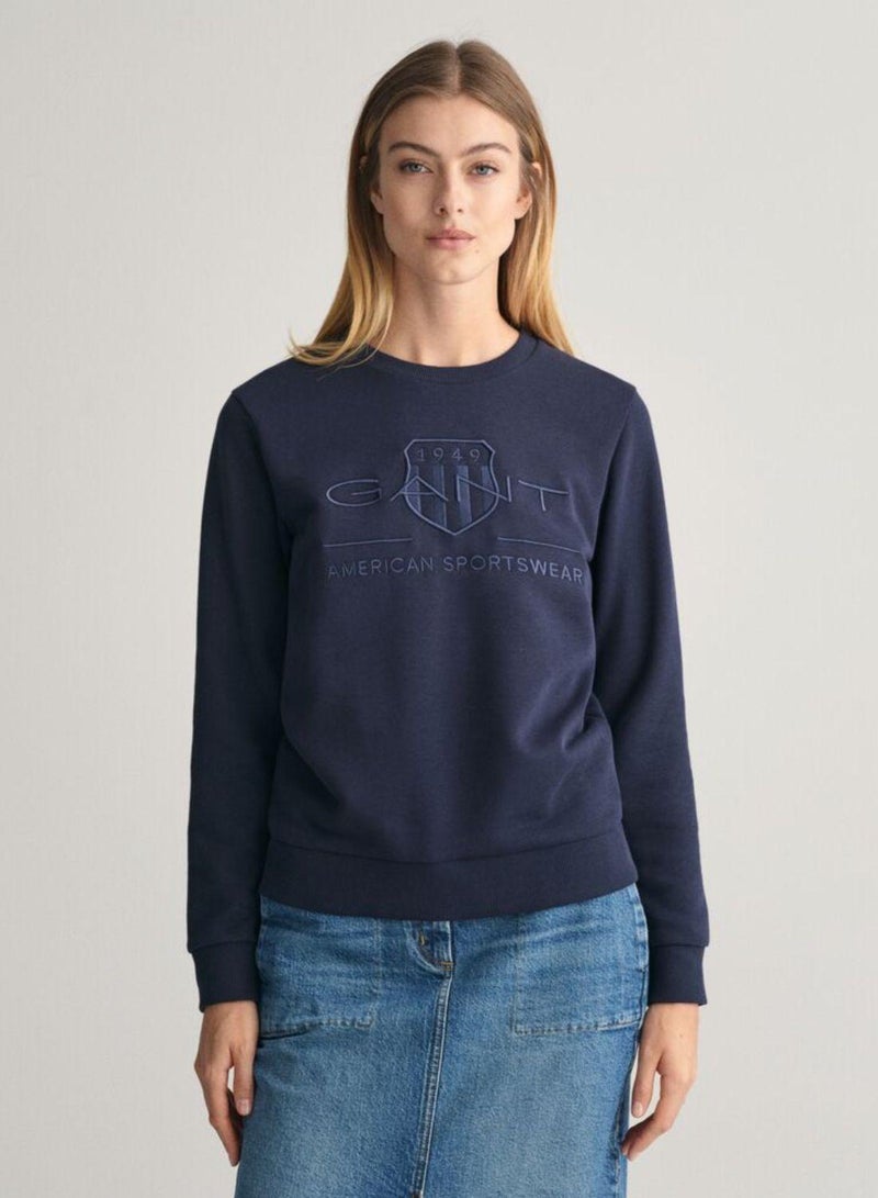 Gant Tonal Shield Crew Neck Sweatshirt