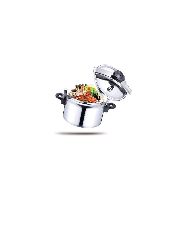 HTH 11L Pressure Cooker Aluminum for Household, Super-pressure Cooker Secure Cookerware, Silver