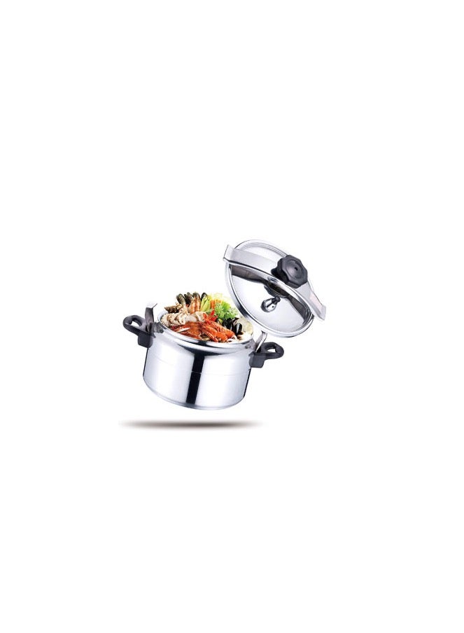 HTH 3L Pressure Cooker Aluminum for Household, Super-pressure Cooker Secure Cookerware, Silver