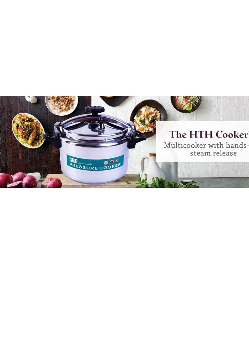 HTH 5L Pressure Cooker Aluminum for Household, Super-pressure Cooker Secure Cookerware, Silver