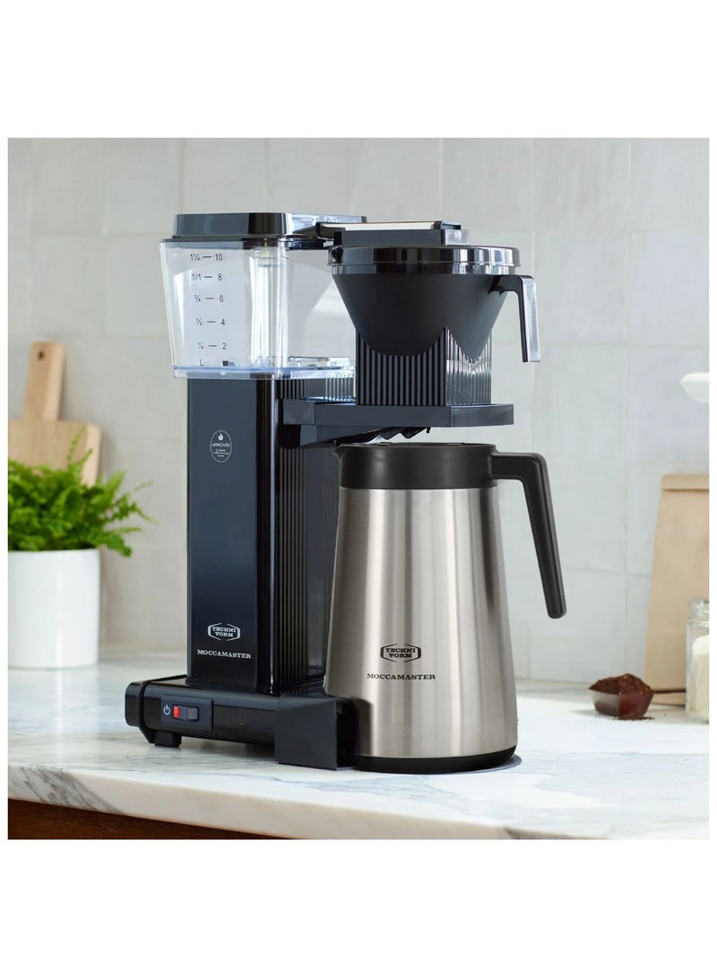 KBGT Coffee Brewer: Filter Coffee Maker with Stainless Steel Insulated Thermal Carafe – 1.25 Lt – Black