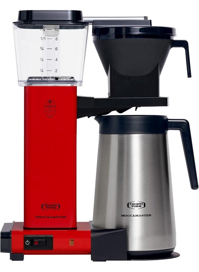 KBGT Coffee Brewer: Filter Coffee Maker with Stainless Steel Insulated Thermal Carafe – 1.25 Lt – Red