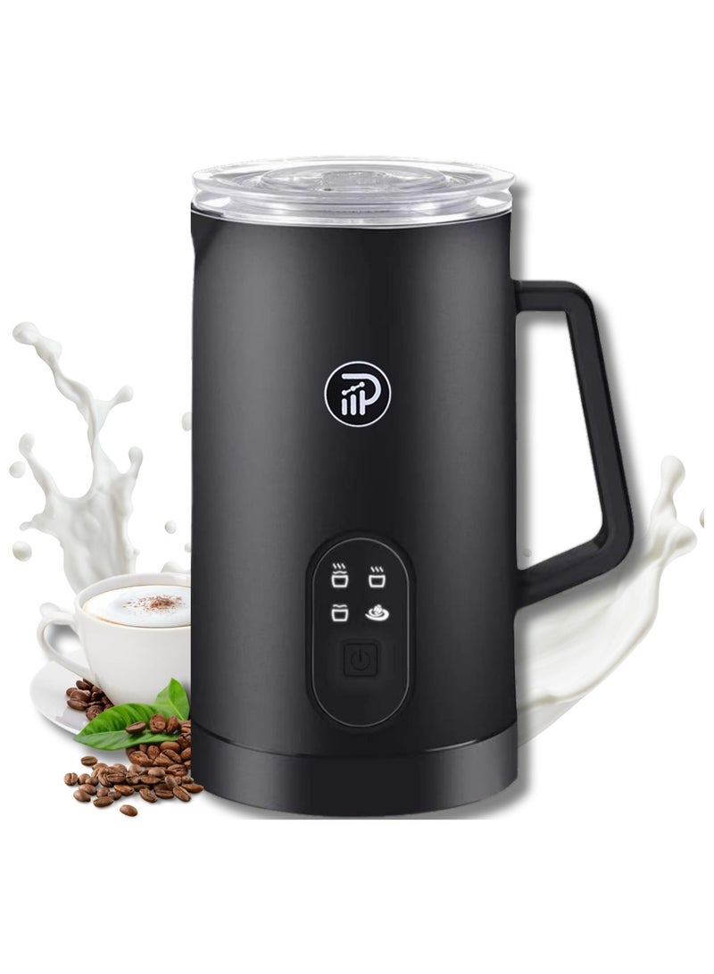 Prime Perks® | 2024 Milk Frother, Upgraded 4-in-1 Electric Milk Steamer, 580ml Automatic Hot and Cold Foam Maker and Milk Warmer for Latte, Cappuccinos, Macchiato, 400W, Black