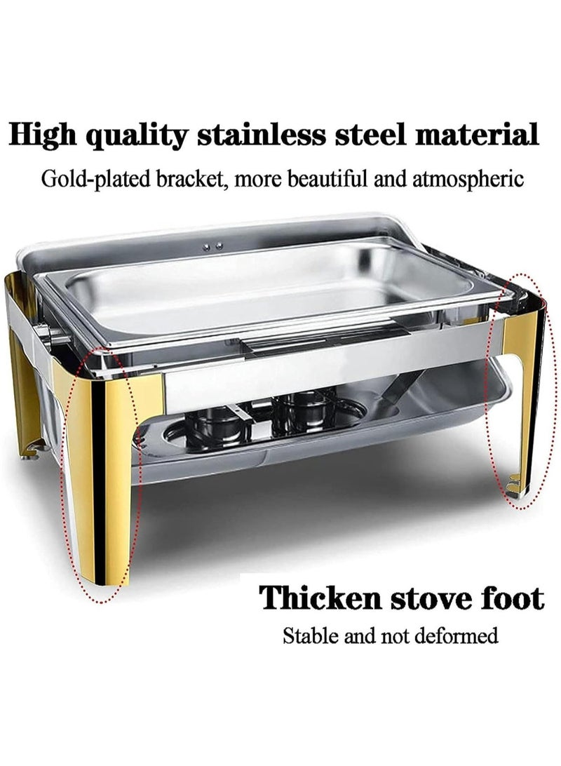 Stainless Steel Rectangular Roll Top Chafing Dish 9 Litter