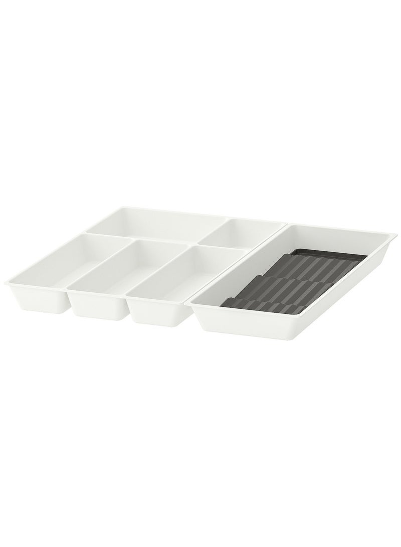 Cutlery Tray with Spice Rack White and Anthracite, 52x50 cm