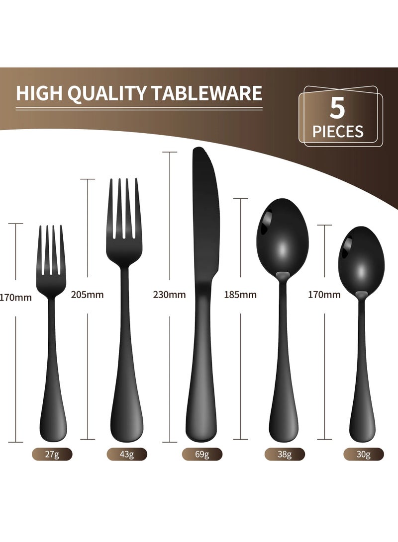 Sleek Black Cutlery Set for Minimalist Decor