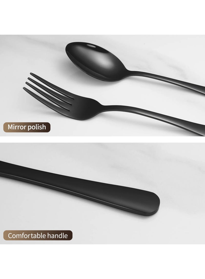 Sleek Black Cutlery Set for Minimalist Decor