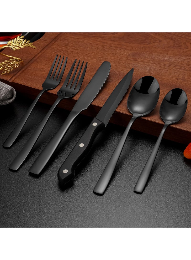 Sophisticated Black Cutlery Set for Elegant Dining