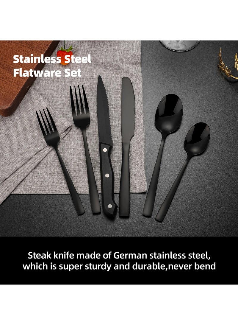 Sophisticated Black Cutlery Set for Elegant Dining