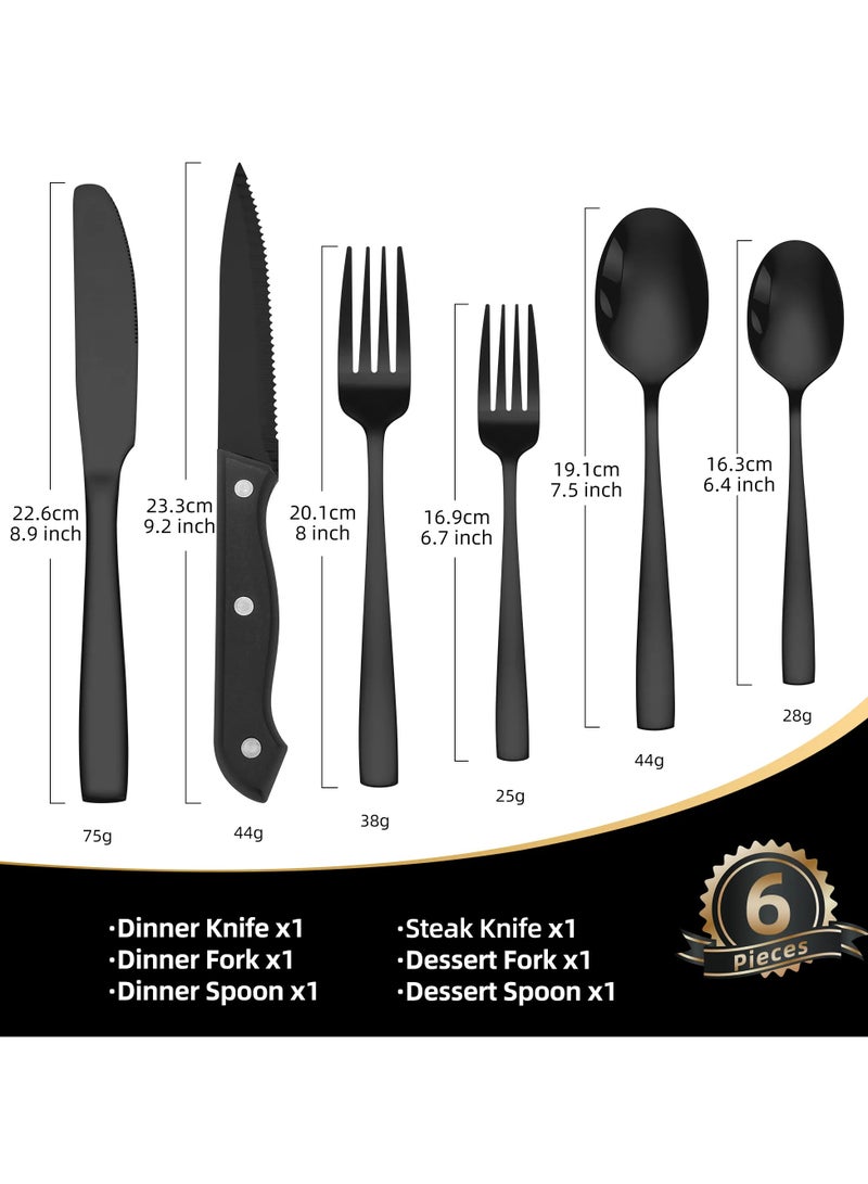 Sophisticated Black Cutlery Set for Elegant Dining