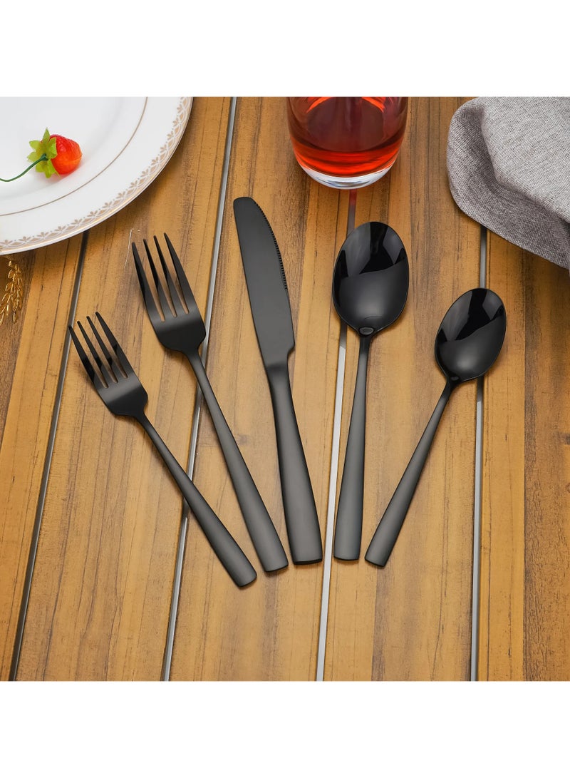 Bold Black Cutlery Set for Modern Kitchen