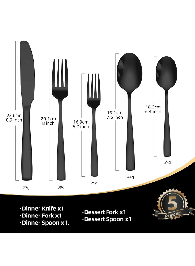 Bold Black Cutlery Set for Modern Kitchen