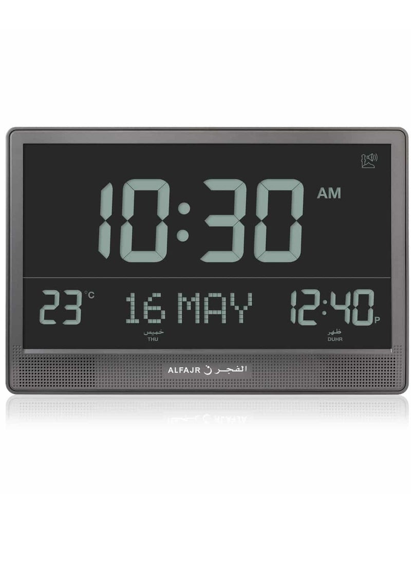 ALFAJR Digital Azan Table Clock - Muslim Prayer Azan Clock | CJ-17 Prayer Alarm Table Clock with Worldwide Prayer Times and Multiple Azan Sounds by LUKADAH (CJ-17)