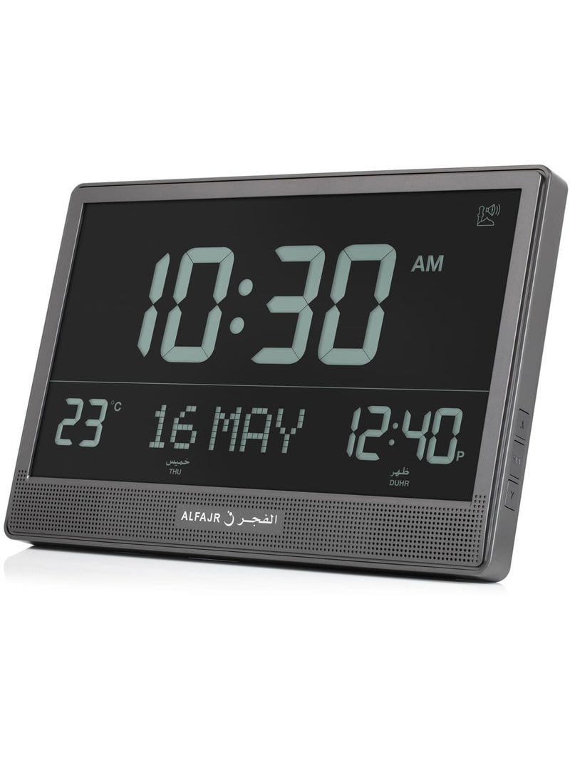 ALFAJR Digital Azan Table Clock - Muslim Prayer Azan Clock | CJ-17 Prayer Alarm Table Clock with Worldwide Prayer Times and Multiple Azan Sounds by LUKADAH (CJ-17)