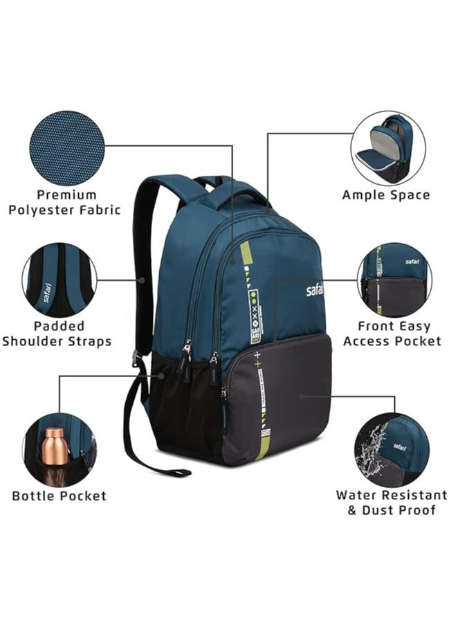 Safari Quill Laptop Backpack 26 Ltrs Water Resistant Fabric - Blue, L