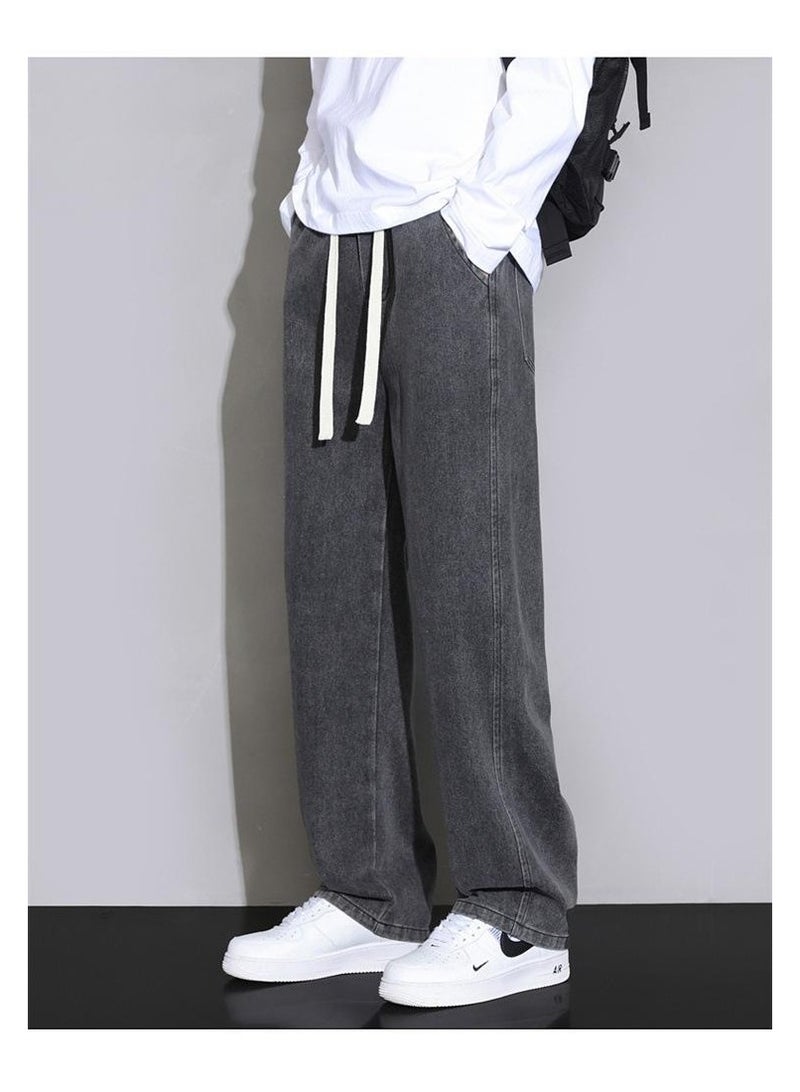 Fashionable Men's Loose Straight Leg Jeans, Wide Leg Casual Pants