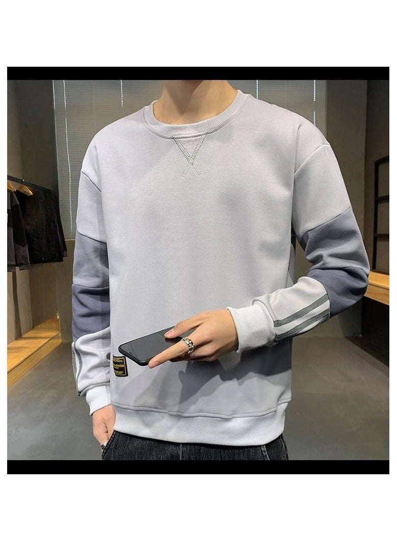 Large Size Fashionable Men's Long Sleeved Easy To Match Sports Hoodie T-shirt