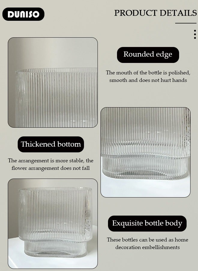 Creative Clear Glass Vase Craft Aesthetic Decorative Small Flower Vase Hydroponic Plant Desktop Ornament Modern Irregularity Vase for Flowers Rose Home and Office